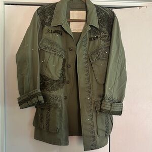 Denim & Supply Ralph Lauren Khaki Embroidered Utility Jacket